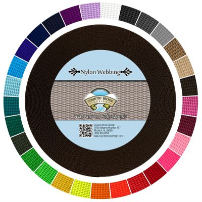 Country Brook Design - 3/8 Inch Heavy Duty 100% Real Nylon Webbing - 25+ Vibrant Colors (Brown, 20 Yards)