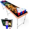 8-Foot Folding Party Table w/Music Sync LED Lights, Free Set of HEXCUPs & (9) Pong Balls - Bubbles view 1