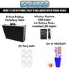 8-Foot Folding Party Table w/Music Sync LED Lights, Free Set of HEXCUPs & (9) Pong Balls - Bubbles view 3