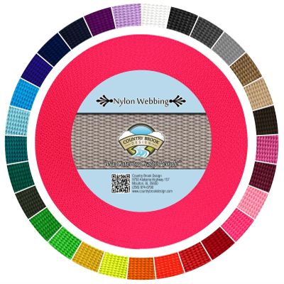 Country Brook Design - 3/8 Inch Heavy Duty 100% Real Nylon Webbing - 25+ Vibrant Colors (Hot Pink, 20 Yards)