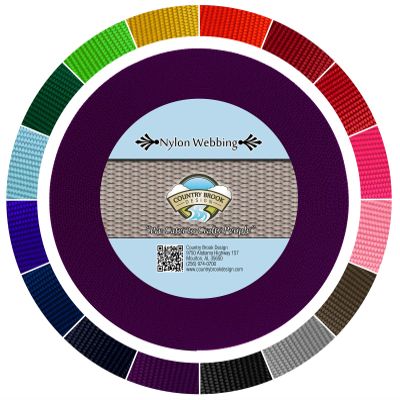 Country Brook Design - 1 1/2 Inch Heavy Duty 100% Real Nylon Webbing - 20+ Vibrant Colors (Purple, 5 Yards)