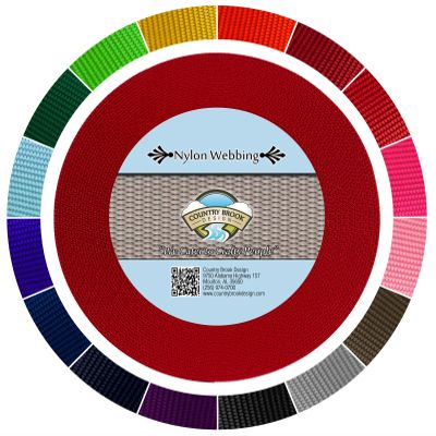 Country Brook Design - 1 1/2 Inch Heavy Duty 100% Real Nylon Webbing - 20+ Vibrant Colors (Red, 5 Yards)
