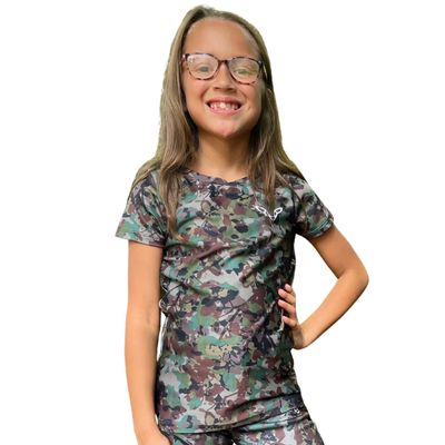 Lea Avery Gear Darien Shirt - Girls' Short-Sleeved Camo Shirt M