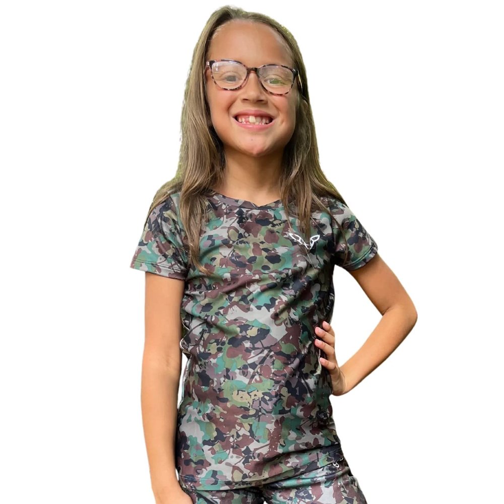Lea Avery Gear Darien Shirt - Girls' Short-Sleeved Camo Shirt M