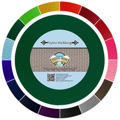 Country Brook Design - 1 1/2 Inch Heavy Duty 100% Real Nylon Webbing - 20+ Vibrant Colors (Green, 50 Yards)