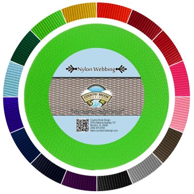 Country Brook Design - 1 1/2 Inch Heavy Duty 100% Real Nylon Webbing - 20+ Vibrant Colors (Hot Lime Green, 50 Yards)