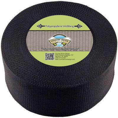 Country Brook Design - 3 Inch Black Heavy Polypropylene (Polypro) Webbing, 50 Yards