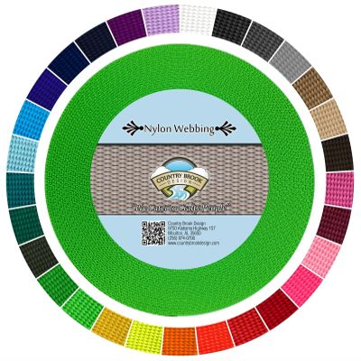 Country Brook Design - 3/8 Inch Heavy Duty 100% Real Nylon Webbing - 25+ Vibrant Colors (Hot Lime Green, 10 Yards)