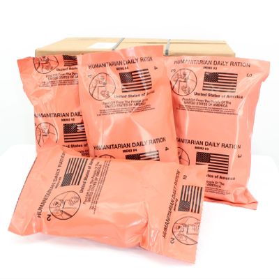 4 Meal HUMANITARIAN DAILY RATION MRE - RANDOM MENU - Inspection date of 10/2022 or Newer