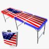 8-Foot Folding Pong Table w/LED Lights & Pong Balls - America Edition view 1