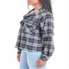 YMI Womens Junior Cropped Boxy Fit Plaid Shacket, Bwbpl, Small US view 2