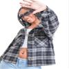 YMI Womens Junior Cropped Boxy Fit Plaid Shacket, Bwbpl, Small US view 4
