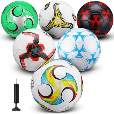 Deekin 6 Pcs Soccer Ball with Pump Size 5/4/3 Soccer Ball Official for Indoor Outdoor Sport Practice Competition Training Accessories for Child Teen Adult Game Training Christmas Operation(Size 4)
