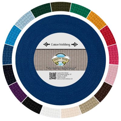 Country Brook Design - 1" Cotton Webbing Strap - Lightweight, Organic and Gentle with Skin Cotton Strapping - 50 Yards, Royal Blue