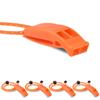 4 Pack Emergency Whistles, Loud Shrill Safety Whistle with Reflective Lanyard for Outdoor Climbing Hiking Camping Fishing Boat Kayak Life Vest Jacket Boating Water Survival Rescue Signaling (Orange) view 1
