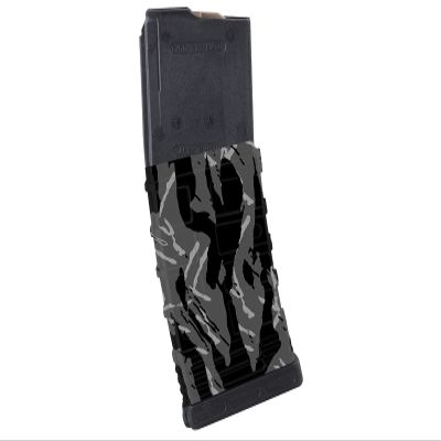 Pack of 3 Dark Urban Tiger Stripes camouflage Premium Vinyl wrap (skin) DIY kit for 30/20/10 rounds 5.56/0.223 NATO magazine. Durable, waterproof, matte. Inspired by Battlefield 4 (BF4).