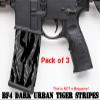 Pack of 3 Dark Urban Tiger Stripes camouflage Premium Vinyl wrap (skin) DIY kit for 30/20/10 rounds 5.56/0.223 NATO magazine. Durable, waterproof, matte. Inspired by Battlefield 4 (BF4). view 2