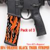 Pack of 3 Black/Orange Tiger Stripes camouflage Premium Vinyl wrap (skin) DIY kit for 30/20/10 rounds 5.56/0.223 NATO magazine. Durable, waterproof, matte. Inspired by Battlefield 4 (BF4). view 2
