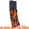 Pack of 3 Black/Orange Tiger Stripes camouflage Premium Vinyl wrap (skin) DIY kit for 30/20/10 rounds 5.56/0.223 NATO magazine. Durable, waterproof, matte. Inspired by Battlefield 4 (BF4). view 3