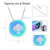 AIWENXI Cremation Necklace Tree of Life Urn Jewelry for Ashes Round Urn Necklace for Ashes Stainless Steel Pendant Necklace for Women Men view 2