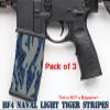 Pack of 3 Light Naval Blue Tiger Stripes camouflage Premium Vinyl wrap (skin) DIY kit for 30/20/10 rounds 5.56/0.223 NATO magazine. Durable, waterproof, matte. Inspired by Battlefield 4 (BF4). view 2