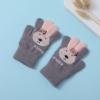 Winter Boys Rabbit Toddler Finger Kids Winter Full Mittens Gloves Cartoon Imitation Gloves Mittens (Grey, One Size) view 2