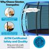 Giantex 12FT Trampoline with Enclosure, ASTM Approved Outdoor Large Trampoline with Ladder, Rustproof Galvanized Steel Frame, Recreational Trampolines for Kids and Adults, Blue view 2