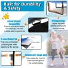 Giantex 12FT Trampoline with Enclosure, ASTM Approved Outdoor Large Trampoline with Ladder, Rustproof Galvanized Steel Frame, Recreational Trampolines for Kids and Adults, Blue view 4