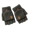 Winter Knitted Fingerless Gloves Thermal Insulation Warm Convertible Mittens Flap Cover For Men Women (A, One Size) view 1