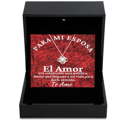 Love Knot Rose Gold Necklace Luxury Box para mi esposa Cadena con diseo clsico y Estilo moderno para Novia, Mujer, Futura esposa
