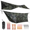Onewind 1210 ft Camo Camping Tarp, Billow Tarp Shelter Lightweight Waterproof Hammock Rainfly for Stealth Camping Army Military Bushcraft, Easy to Setup with Tent Pegs and Guyline, Camouflage view 1