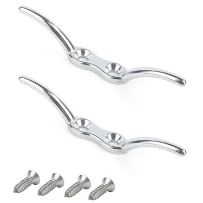 Atibin Deck Hardware Dock Cleats Steel Stainless Kayak Boat Cleat Marine Mooring Heavy Rope Cleat Base 2-1/2inch 4pcs
