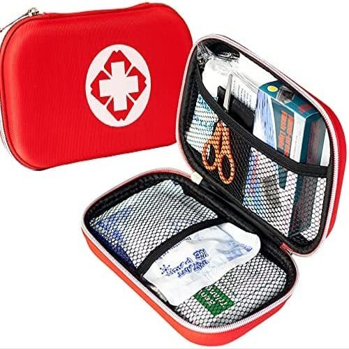 Leayjeen Multi-Purpose First Aid Kit Survival Kit (78 Individual) Compact Structure Compact, Lightweight for Emergencies at Outdoors, Car, Camping, Hunting, Adventures, Hiking & Survival. (Black)