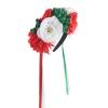 aoozleny Mexican Flower Crowns Headband, Headpiece for Halloween Festival Party (Red-White-Green) view 3