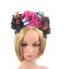 aoozleny Mexican Flower Crowns Headband, Headpiece for Halloween Festival Party (Red-Black) view 2