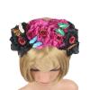 aoozleny Mexican Flower Crowns Headband, Headpiece for Halloween Festival Party (Red-Black) view 3