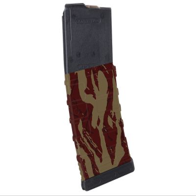 Pack of 3 Light Crimson Tiger Stripes camouflage Premium Vinyl wrap (skin) DIY kit for 30/20/10 rounds 5.56/0.223 NATO magazine. Durable, waterproof, matte. Inspired by Battlefield 4 (BF4).