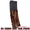 Pack of 3 Light Crimson Tiger Stripes camouflage Premium Vinyl wrap (skin) DIY kit for 30/20/10 rounds 5.56/0.223 NATO magazine. Durable, waterproof, matte. Inspired by Battlefield 4 (BF4). view 3
