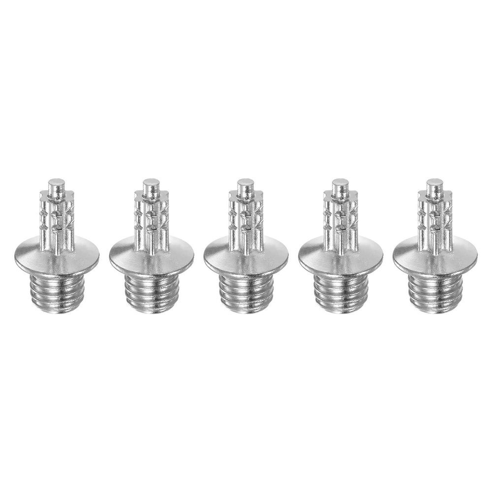 HARFINGTON 5pcs Track Spikes 7mm Hard Steel Plum Blossom Jumping Nails Replacement Spikes for High Jump & Long Jump Track Shoes, Silver Tone