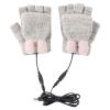 for Men Women Gloves Gloves USB Charging Warm and Half Knitted Heating Gloves Finger Winter Sporty (Coffee, One Size) view 1
