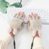 for Men Women Gloves Gloves USB Charging Warm and Half Knitted Heating Gloves Finger Winter Sporty (Coffee, One Size) view 2
