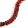 VINTY Tennis Bracelet, Baguette Cut Cubic Zirconia Crystal Rhinestones in Red Ruby Garnet Color, Gold Plated Stainless Steel, Hypoallergenic, Adjustable, Bridal Bridesmaid Jewelry for Women view 2
