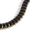 VINTY Tennis Bracelet, Black Baguette Cut Cubic Zirconia Crystal Rhinestones, Gold Plated Stainless Steel, Hypoallergenic, Adjustable, Bridal Bridesmaid Jewelry for Women view 2