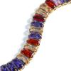 VINTY Tennis Bracelet, Multicolor Colorful Baguette Cut Cubic Zirconia Crystal Rhinestones, Gold Plated Stainless Steel, Hypoallergenic, Adjustable, Bridal Bridesmaid Jewelry for Women view 2