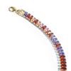 VINTY Tennis Bracelet, Multicolor Colorful Baguette Cut Cubic Zirconia Crystal Rhinestones, Gold Plated Stainless Steel, Hypoallergenic, Adjustable, Bridal Bridesmaid Jewelry for Women view 3