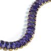 VINTY Tennis Bracelet, Purple Amethyst Colored Baguette Cut Cubic Zirconia Crystal Rhinestones, Gold Plated Stainless Steel, Hypoallergenic, Adjustable, Bridal Bridesmaid Jewelry for Women view 2