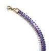 VINTY Tennis Bracelet, Purple Amethyst Colored Baguette Cut Cubic Zirconia Crystal Rhinestones, Gold Plated Stainless Steel, Hypoallergenic, Adjustable, Bridal Bridesmaid Jewelry for Women view 3
