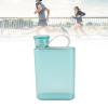 TOPINCN Flat Water Bottle Plastic Transparent Portable Travel Mug Leak Proof Paper Water Bottle Sports Water Bottle 380ml (Blue) view 3