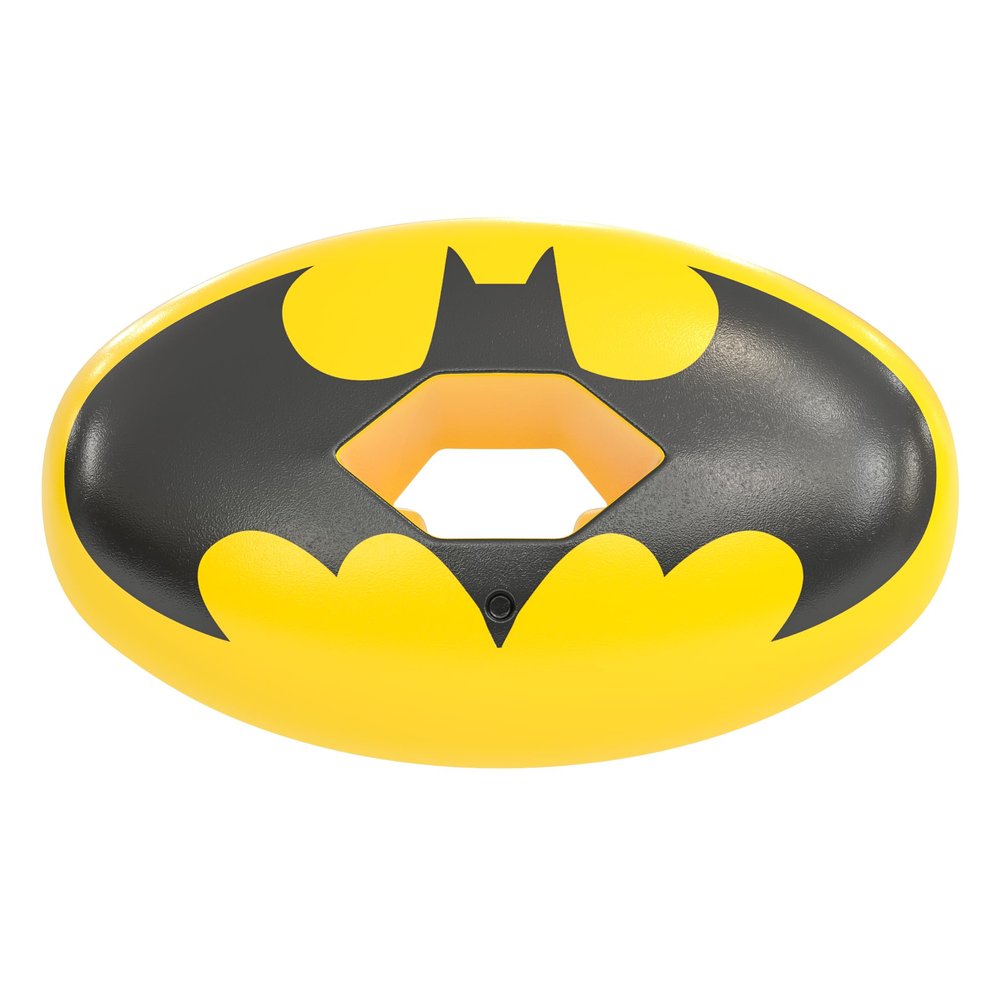 Phenom Elite The Batman Football Mouth Guard  Hexa-Flow | Yellow DC Comics Edition | Impact-Resistant Lip Guard Mouthpiece | Adult & Youth