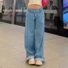 KASUTAM Baggy Jeans Vintage Clothes Wide Pants Cargo Pants Y2k Denim Trousers Women High Waist Wide Leg Casual Pants,Blue,S view 3